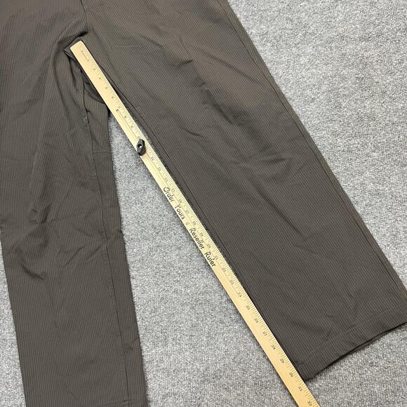 Lululemon Pants Men's 38 Brown Pinstripe Straight Leg Golf Dress Athletic Casual - Picture 10 of 11